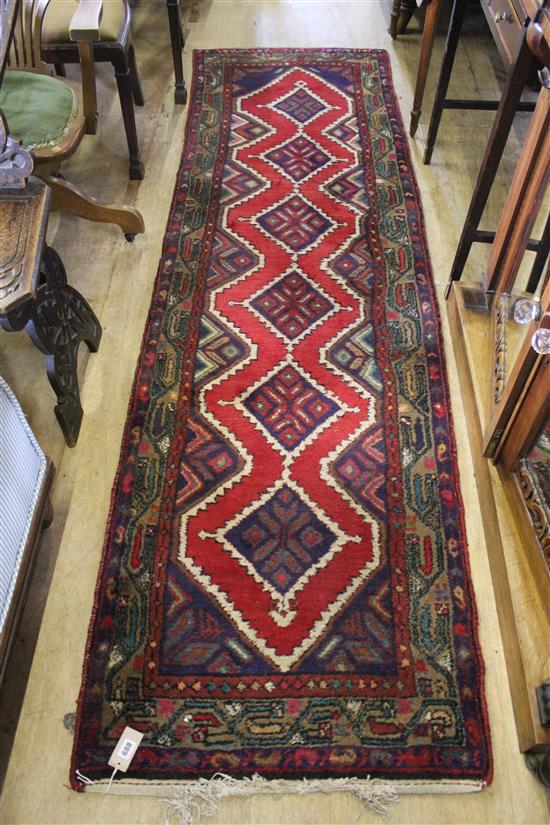 Red patterned Afghan runner